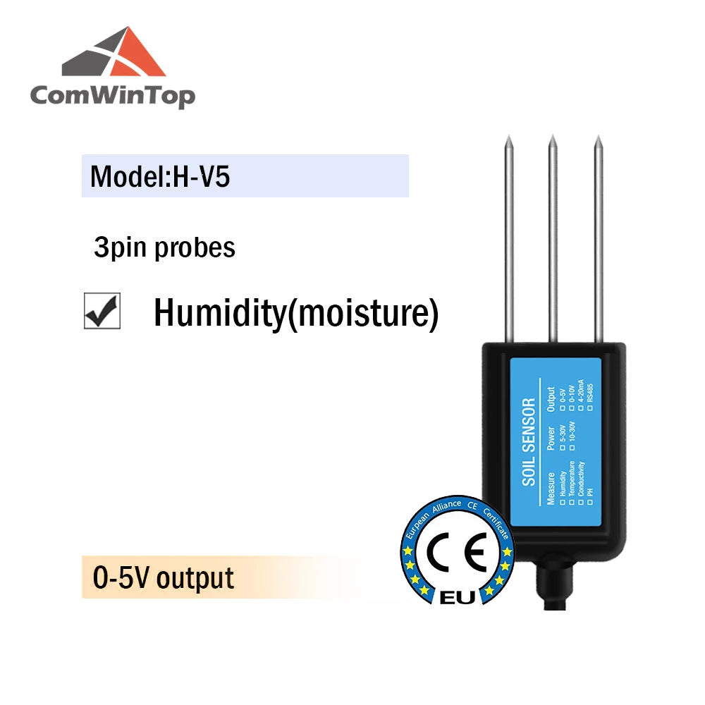 7-in-1 Soil Moisture, Temperature, Humidity, EC, pH & NPK Sensor with RS485, 4-20mA or 0-5V Output