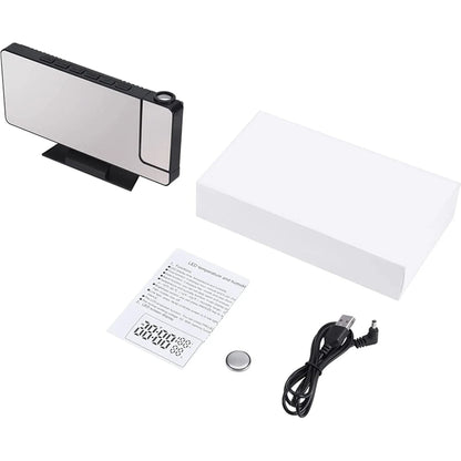 LED Digital Projection Alarm Clock – Ceiling Projector with Time, Temperature Display, Backlight & Snooze Function for Home