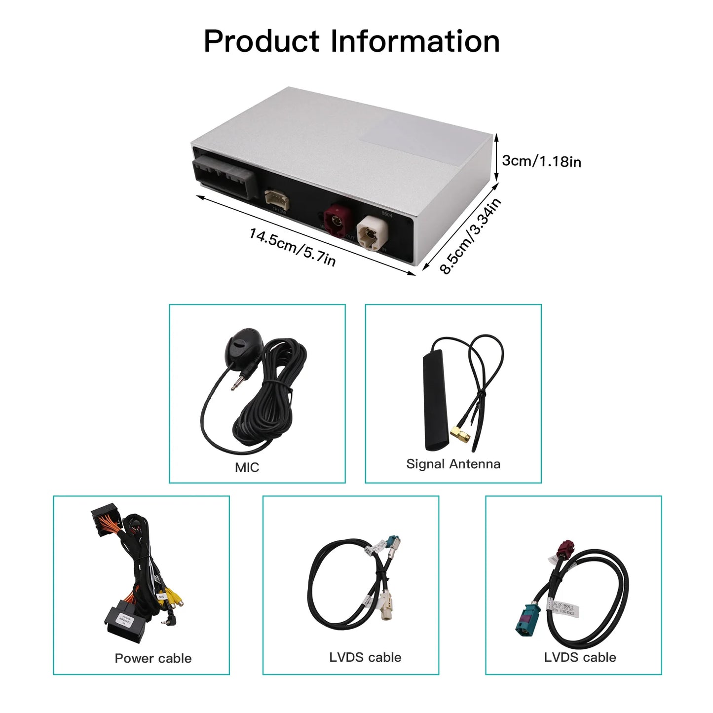 Wireless CarPlay & Android Auto Adapter for VW Touareg 7P RNS850 – 8-Inch Screen Mirroring, CarPlay & AirPlay Multimedia 2011-2018