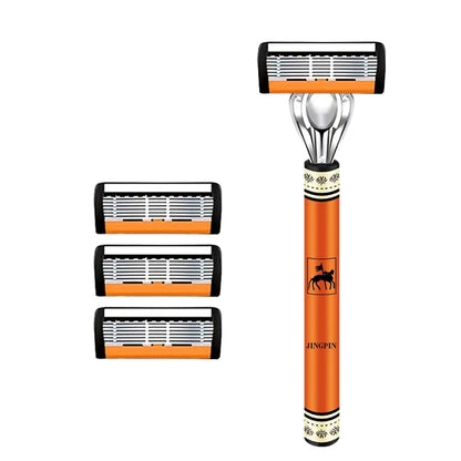 Men’s 6-Layer Safety Razor Set – High-Quality Stainless Steel Shaver with Replaceable Blades