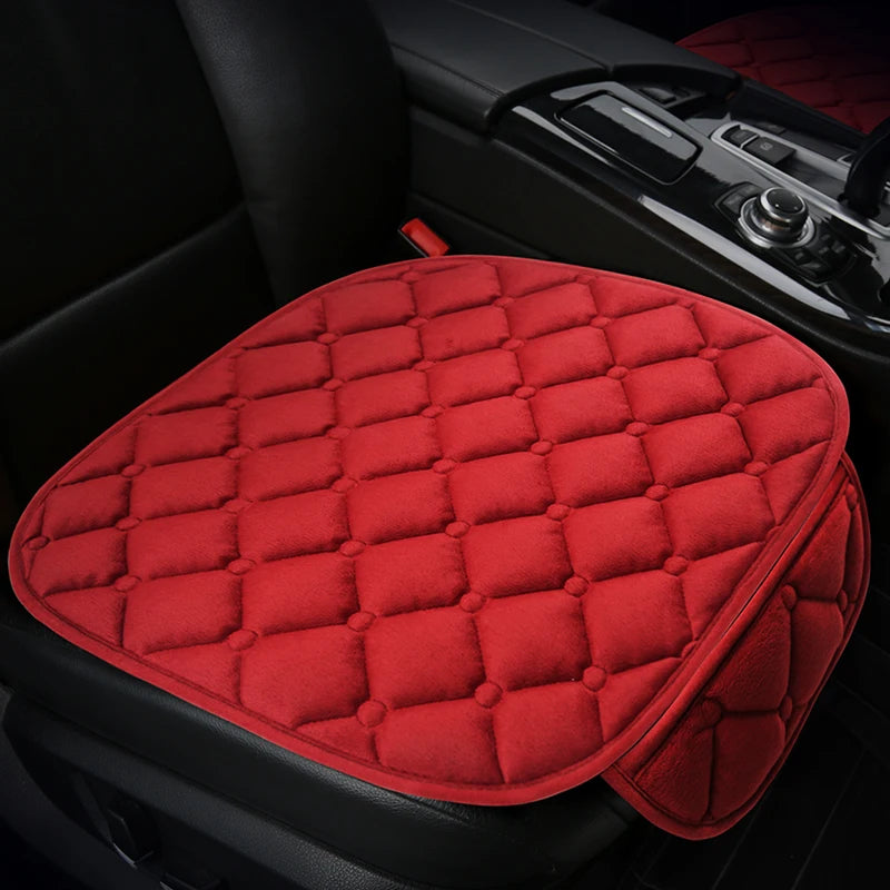 Thick Plush Car Seat Cushion Set - Warm Anti-Slip Three-Piece Winter Seat Covers
