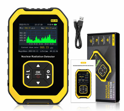 Geiger Counter Radiation Detector - Real-Time β, γ & X-Ray Radioactive Monitoring Meter