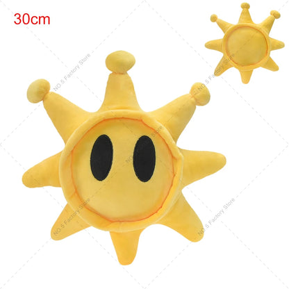 Super Bros Yellow Super Star Plush Doll — Shine Sprite Stuffed Toy Pillow Kids Gift