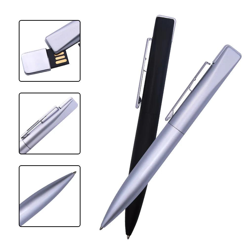Metal Ballpoint Pens USB Flash Drive: 4GB-64GB Memory Stick - USB 2.0 Disk, Ideal for Business Gifts and Data Storage