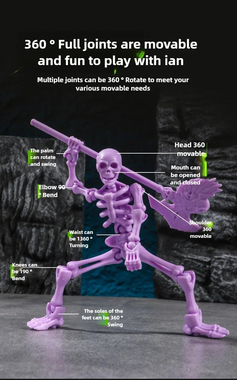 3D Articulated Skull Model – Assemble Action Figure for Anime, Games & Decoration