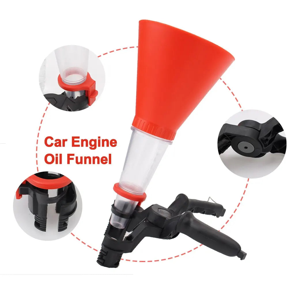 Adjustable Width Gasoline Oil Filling Funnel - Universal Car Motorcycle Engine Oil Filling Set, Auto Moto Accessories