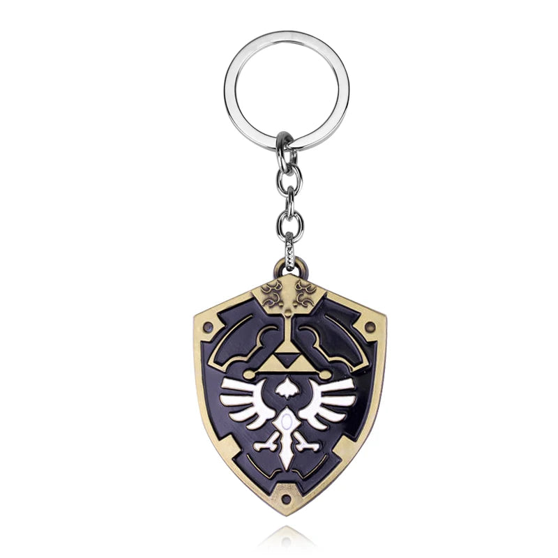 Zelda Shield Keychain – Enamel Metal Symbol Pendant Keyring for Men & Fans Gift