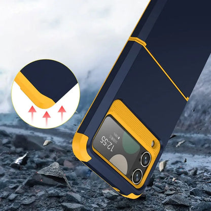 PC TPU Z Flip 3/4/5 Case: Shockproof Armor Phone Cover for Samsung Galaxy - Protective Hinge Mobile Phone Protector, New and Durable