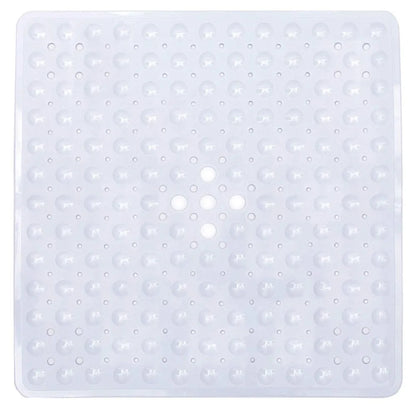 53×53cm Square PVC Shower Mat – Anti-Slip Bath Floor Pad with Suction Cups for Safety in Bathtub & Bathroom