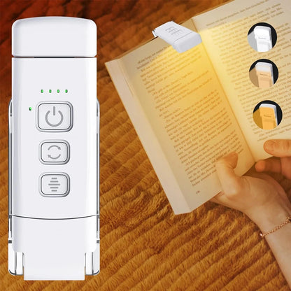HOMEFISH USB Rechargeable Book Light – Clip-On Reading Lamp with Timer, 3 Colors & 5 Brightness Levels
