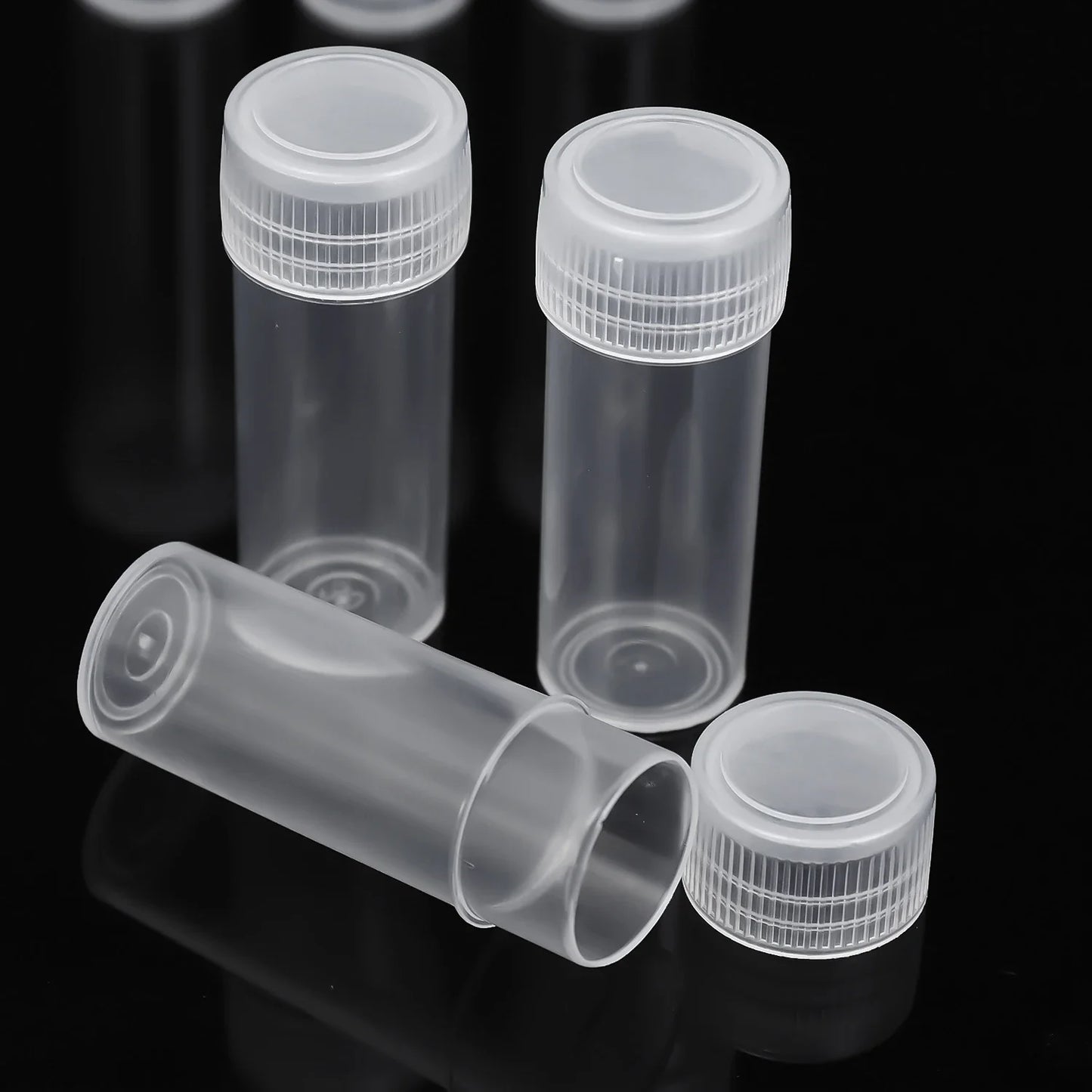 Mini Transparent Plastic Sample Bottles – Refillable Vials for Medicine, Pills, Cosmetics & Storage
