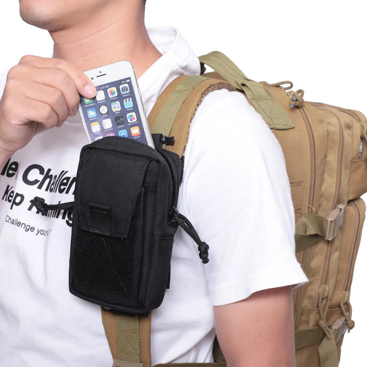 Molle Tactical Backpack Strap Bag Phone Holder | Outdoor Sport Running Emergency Accessories | Military Hunting EDC Tool Waist Pouch
