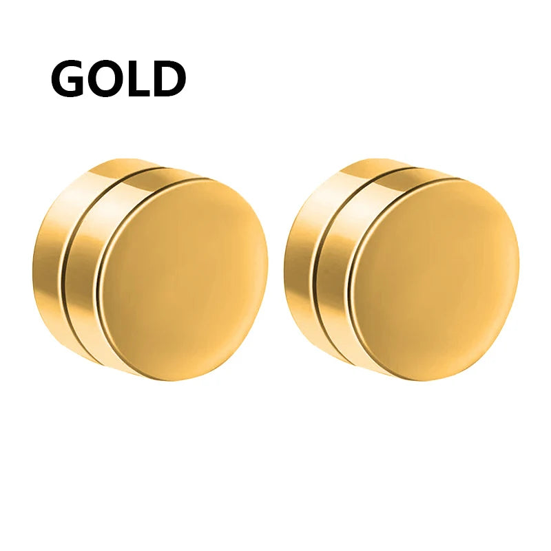 Non-Piercing Magnetic Ear Clips - Round Circle Fake Earrings for Men & Women Fashion Jewelry