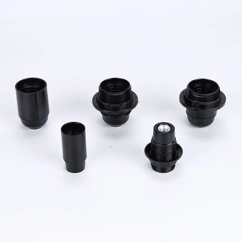 Black E27 Bakelite Lamp Holder - Self-Locking LED Light Bulb Socket with 4A 250V Rating