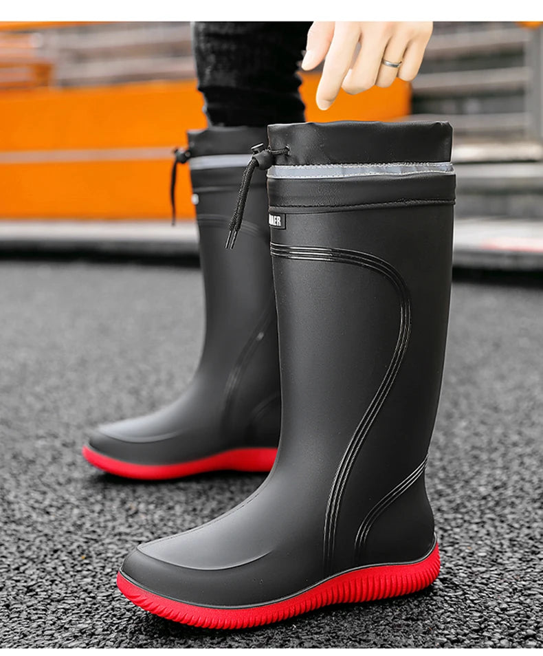 Men’s Waterproof Rain Shoes – Four-Season Non-Slip Soft Sole Outdoor Work & Water Boots