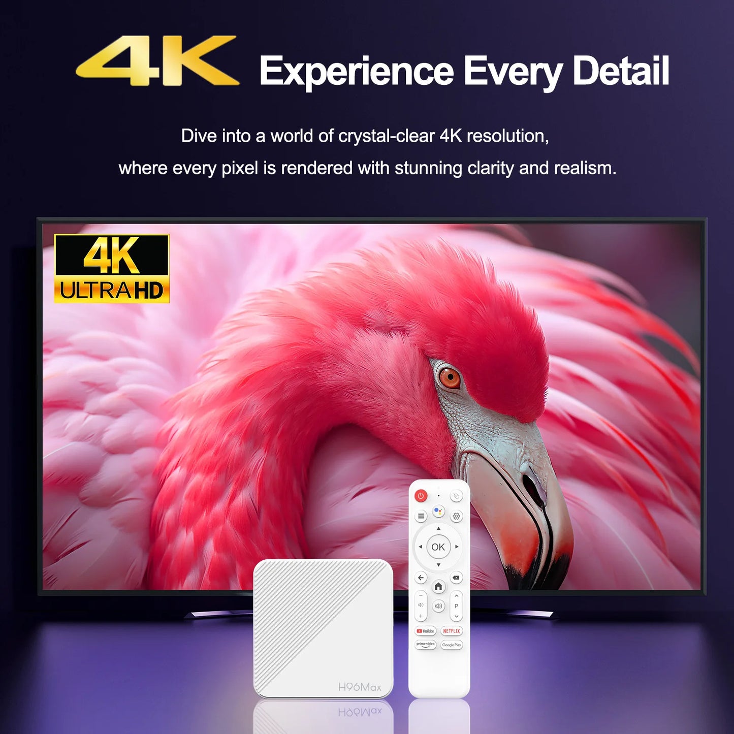 4K Android 14 Smart TV Box, 2GB RAM, 8GB/16GB Storage, HDR10+, Dual WiFi, Bluetooth, Quad-Core HD Media Player