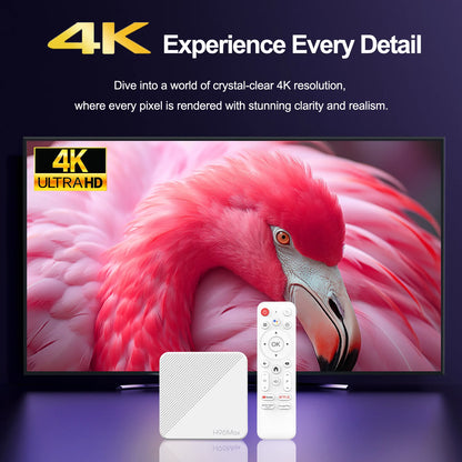 4K Android 14 Smart TV Box, 2GB RAM, 8GB/16GB Storage, HDR10+, Dual WiFi, Bluetooth, Quad-Core HD Media Player