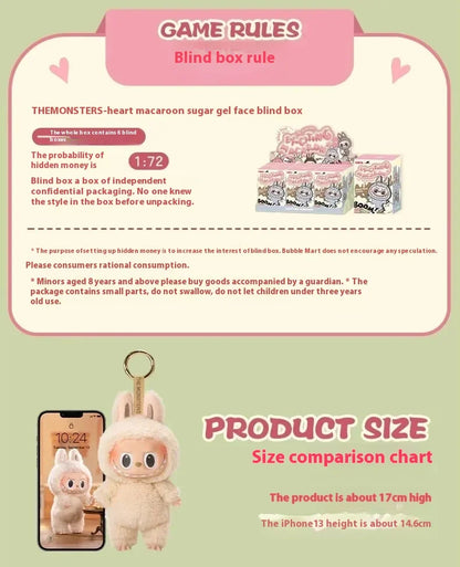 Authentic Labubu Heartbeat Macaron Face Series Blind Box – Handmade Mystery Model Toy, Surprise Gift Collectible