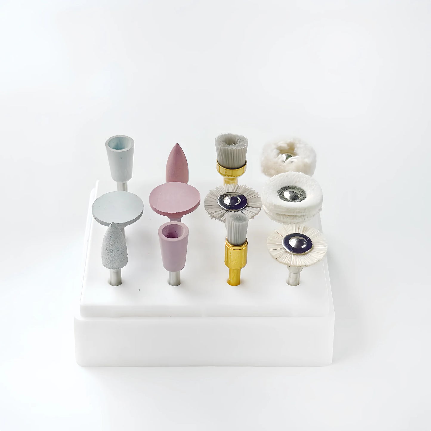 12-Piece Silicone & Brush Polishing Head Set - High-Gloss Grinding & Polishing Kit