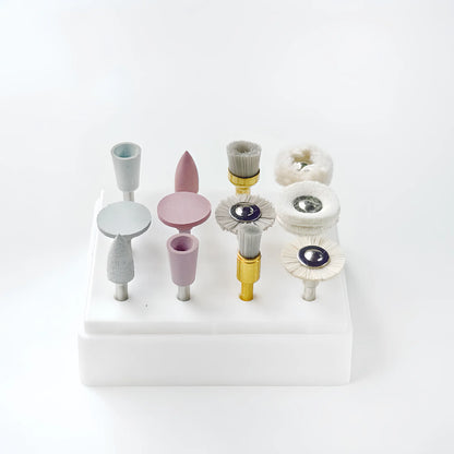 12-Piece Silicone & Brush Polishing Head Set - High-Gloss Grinding & Polishing Kit