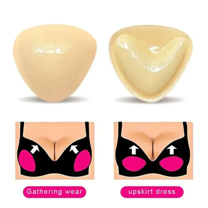 Reusable Adhesive Push-Up Bra Inserts - Double-Sided Sticky Breast Lift and Padding Inserts