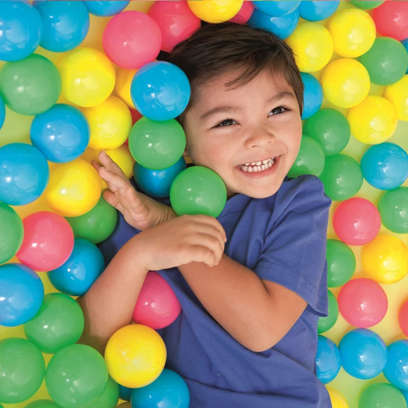 Colorful Baby Plastic Balls — Water Pool & Ocean Wave Balls with Basketball Hoop for Kids, Outdoor Tent Playhouse Toys