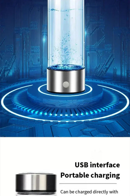 Hydrogen Oxygen Water Cup - H2 Inhalation Device with SPE PEM Dual Chamber Ionizer for Healthcare