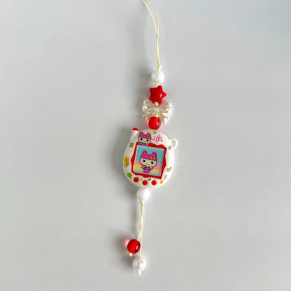Tamagotchi Phone Strap - Y2K Retro Digital Pet Beaded Keychain Charm for Girls