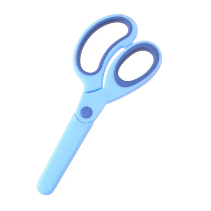 Kids Safety Scissors — Left-Handed Student Scissors with Sleeve for DIY, Paper Cutting & Stationery