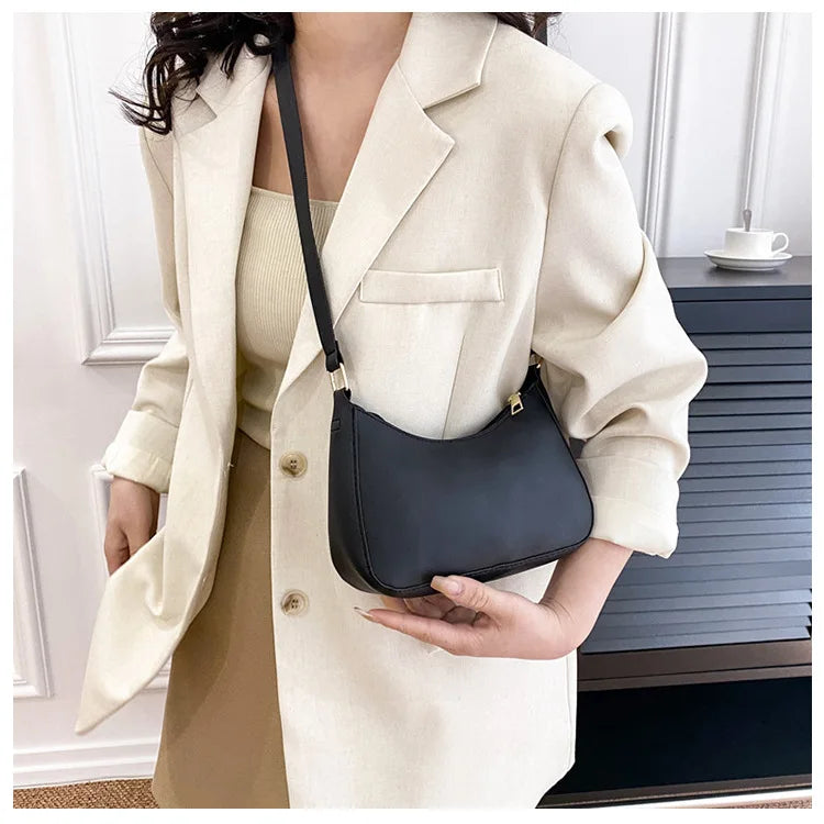 Fashion Solid-Color Handbag – Small Square Stylish Single-Shoulder Bag