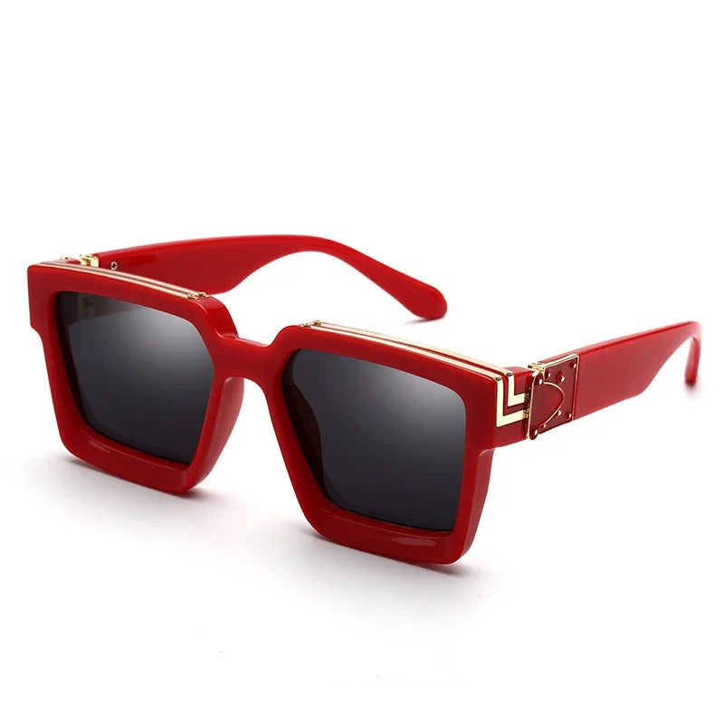 Luxury Designer Square Oversized Sunglasses — UV400 Fashion Thick Frame for Men & Women