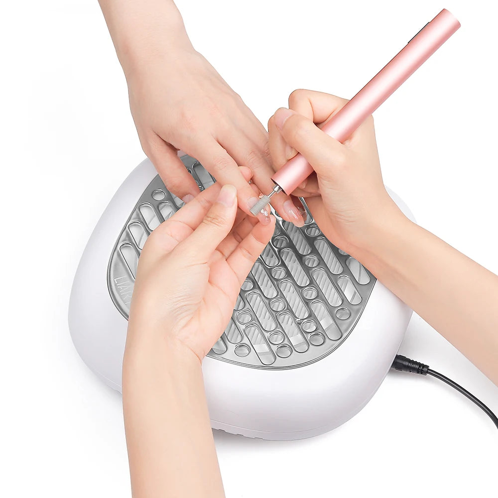 130W Brushless Nail Dust Collector – Powerful Suction Nail Dust Extractor, Manicure Vacuum Cleaner with 2 Filters