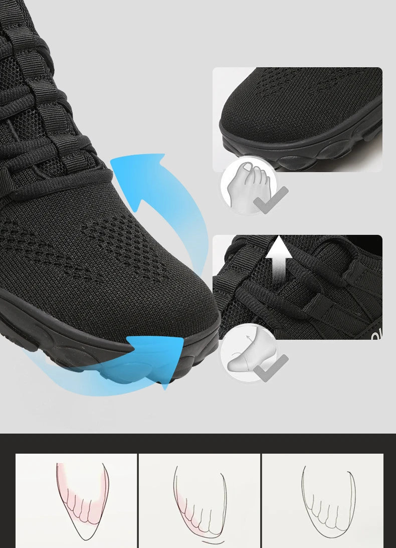 New Plus-Size Hiking & Outdoor Shoes – Wide Fit Barefoot Casual Sneakers for Men & Women