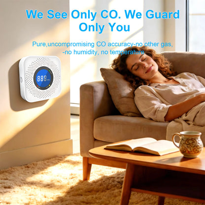 Carbon Monoxide Detector - 85dB High-Sensitivity CO Alarm with LCD Display for Home, Hotel & Furnace Safety