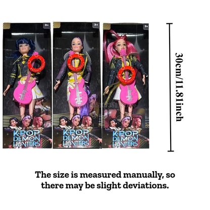 K-Pop Demon Hunters Humanoid Dolls — Mira, Rumi & Zoey (Music & No-Music) | Articulated Christmas Gift Box