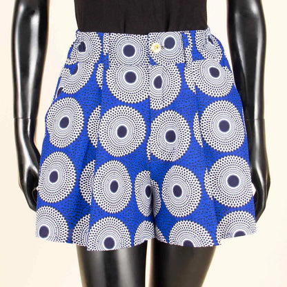 Women's Running Shorts - High Waist Elastic Athletic Shorts with Pockets Ankara Print