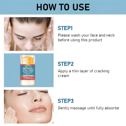 Retinol Lifting & Firming Face Cream Stick — Collagen Moisturizer, Wrinkle Smoothing, Whitening & Brightening Skincare