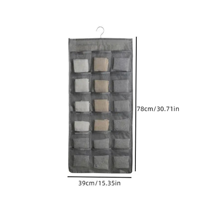 Double-Sided Hanging Underwear Storage Bag — Foldable Organizer for Socks and Underpants, Dormitory and Home Wardrobe