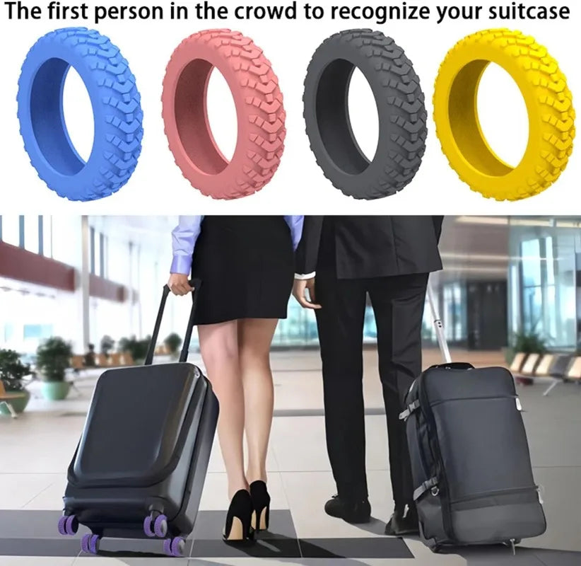 Thicken Texture Silicone Wheels Protector for Luggage: Reduce Noise & Protect Travel Luggage - 1/8Pcs Luggage Accessories
