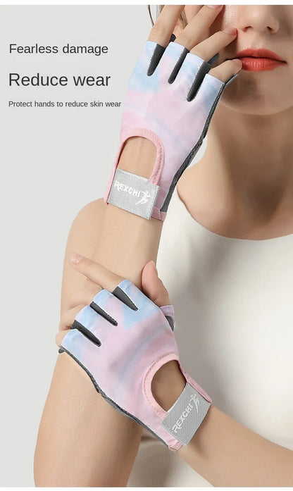 Women's Half Finger Sports Gloves – Anti-Slip, Shock-Absorbing, Breathable Fitness and Outdoor Gloves