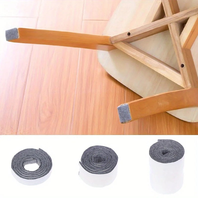 100cm Self-Adhesive Felt Furniture Leg Pad – Anti-Slip Mat Floor Protector for Table & Chair Legs, Wear-Resistant Sticky Bumper