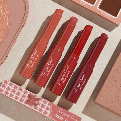 Nude Matte Waterproof Lipstick – Long-Lasting Velvet Red Lipsticks for Women, Non-Fading Lip Makeup