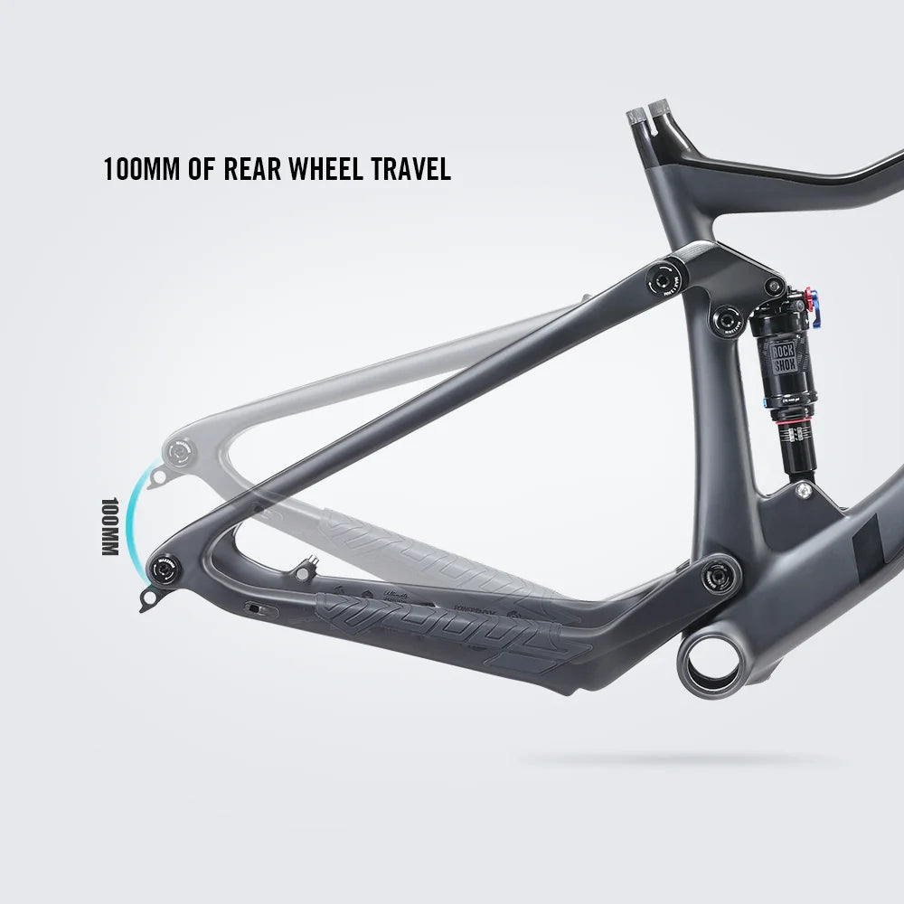 LEXON TACTIC Full Carbon MTB Frame - 29er Cross Country Suspension Frame with Boost 148mm