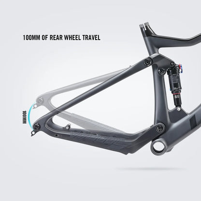 LEXON TACTIC Full Carbon MTB Frame - 29er Cross Country Suspension Frame with Boost 148mm