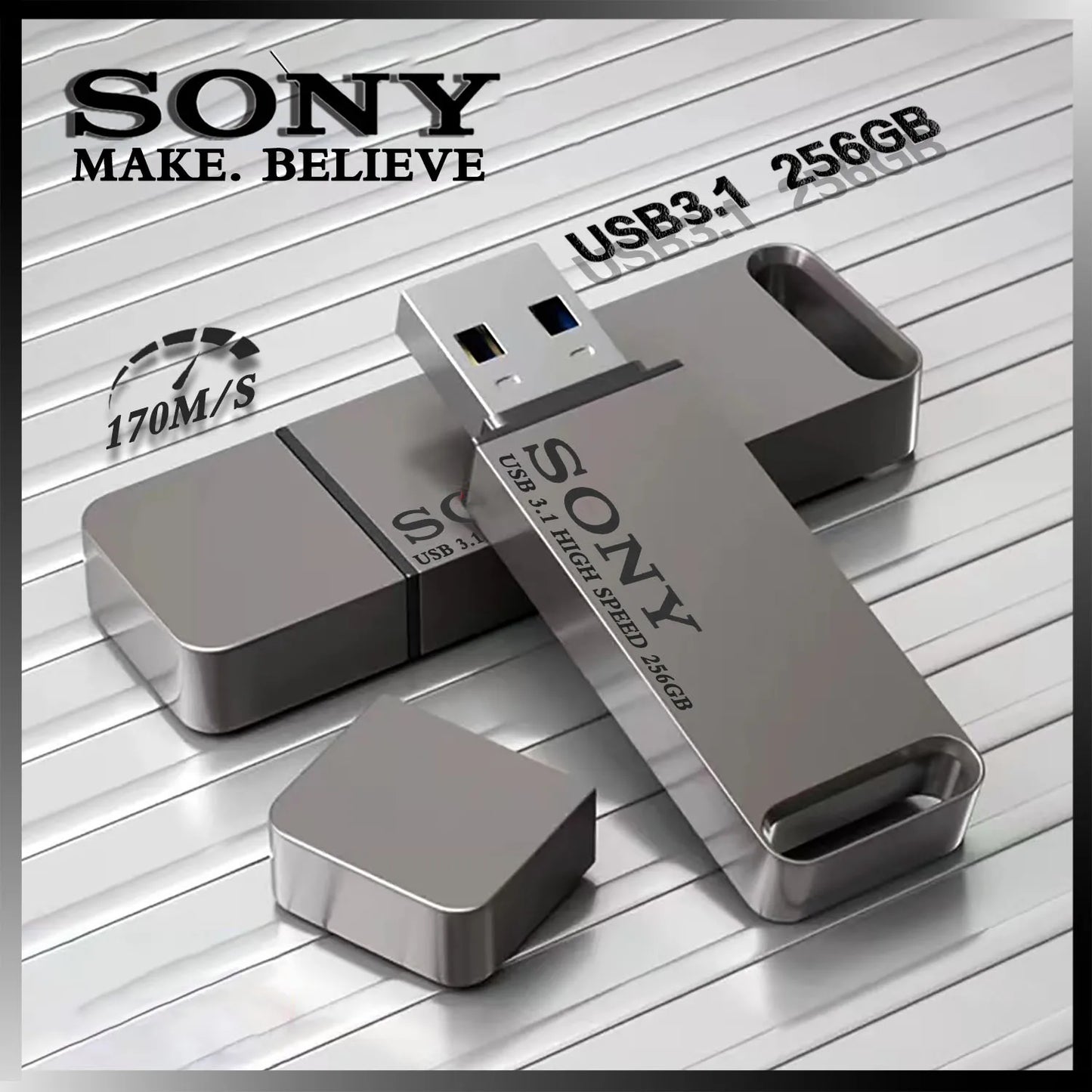 SONY High-Speed PenDrive – 2TB, 1TB, 512GB, 256GB USB Flash Drive for Xiaomi Phones, Portable Metal USB Stick