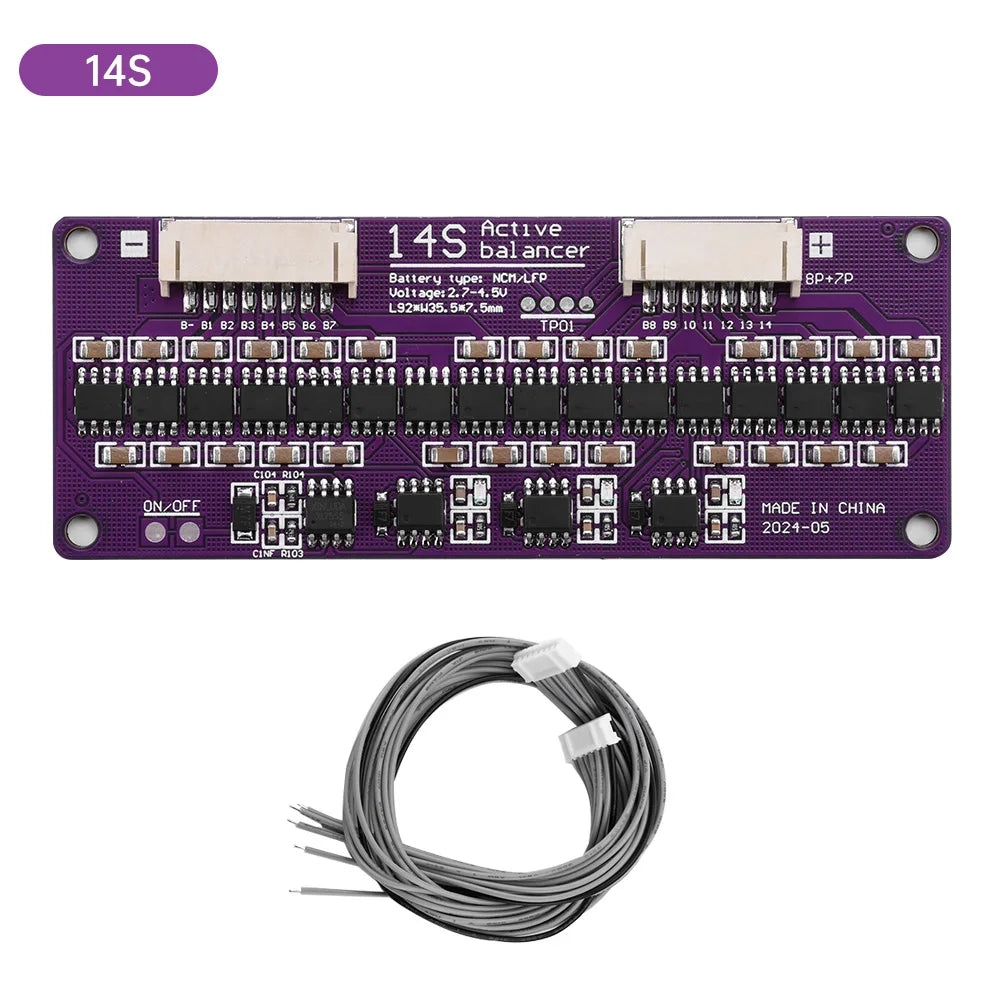 BMS 1.5A Lithium Battery Active Equalizer – 3S to 21S Li-ion, LiFePO4 & LTO Balancer Board with Balance Capacitor