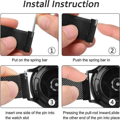 20mm/22mm Milanese Magnetic Loop Watch Strap – Compatible with Garmin Venu 2/3, Forerunner 55/158/165/245/255/265/645/745/965 Music