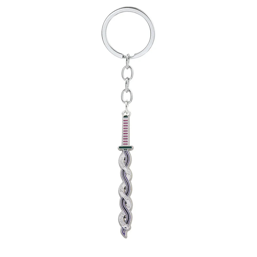 Anime Demon Slayer Sword Keychain – Mini Japanese Katana Enamel Pendant Souvenir Key Ring Bag Charm Exquisite Gift Decor