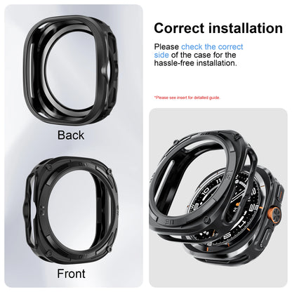 Samsung Galaxy Watch Ultra 47mm Screen Protector - Hard PC Frame Protective Bumper Case & Cover Accessories