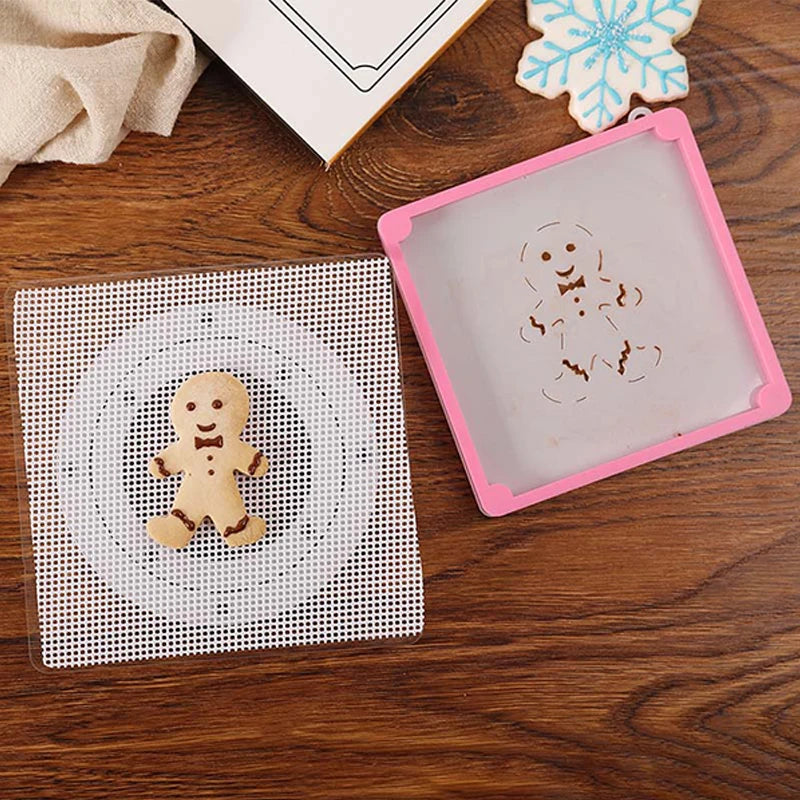 Magnetic Cookie Stencil Holder - Perfect for Fondant, Icing, and Biscuit Cookie Decorating - Stencil Fixing Frame and Silk Screen Holder Supplies